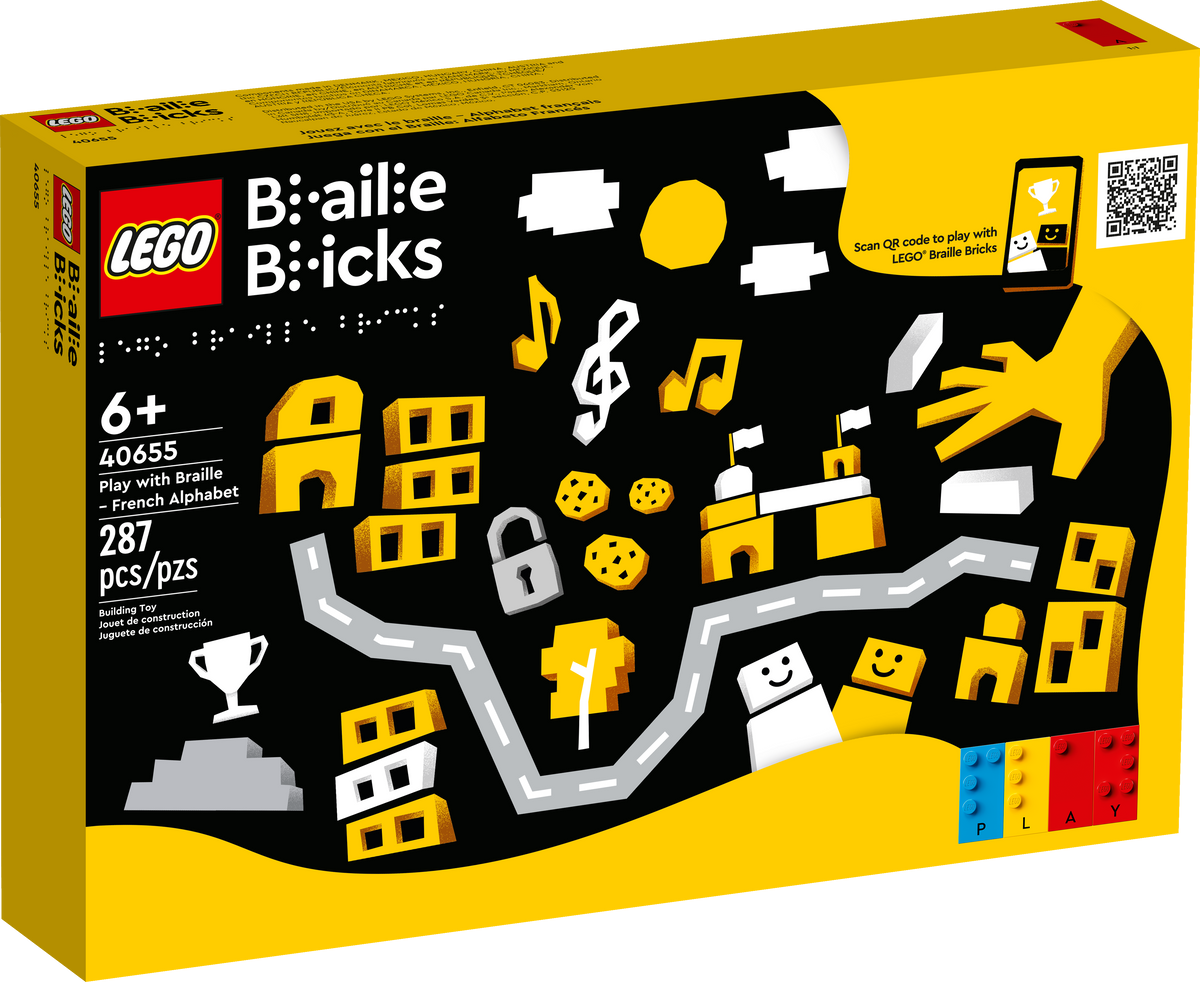 LEGO Play with Braille French Alphabet 287 pieces, imported from the UK