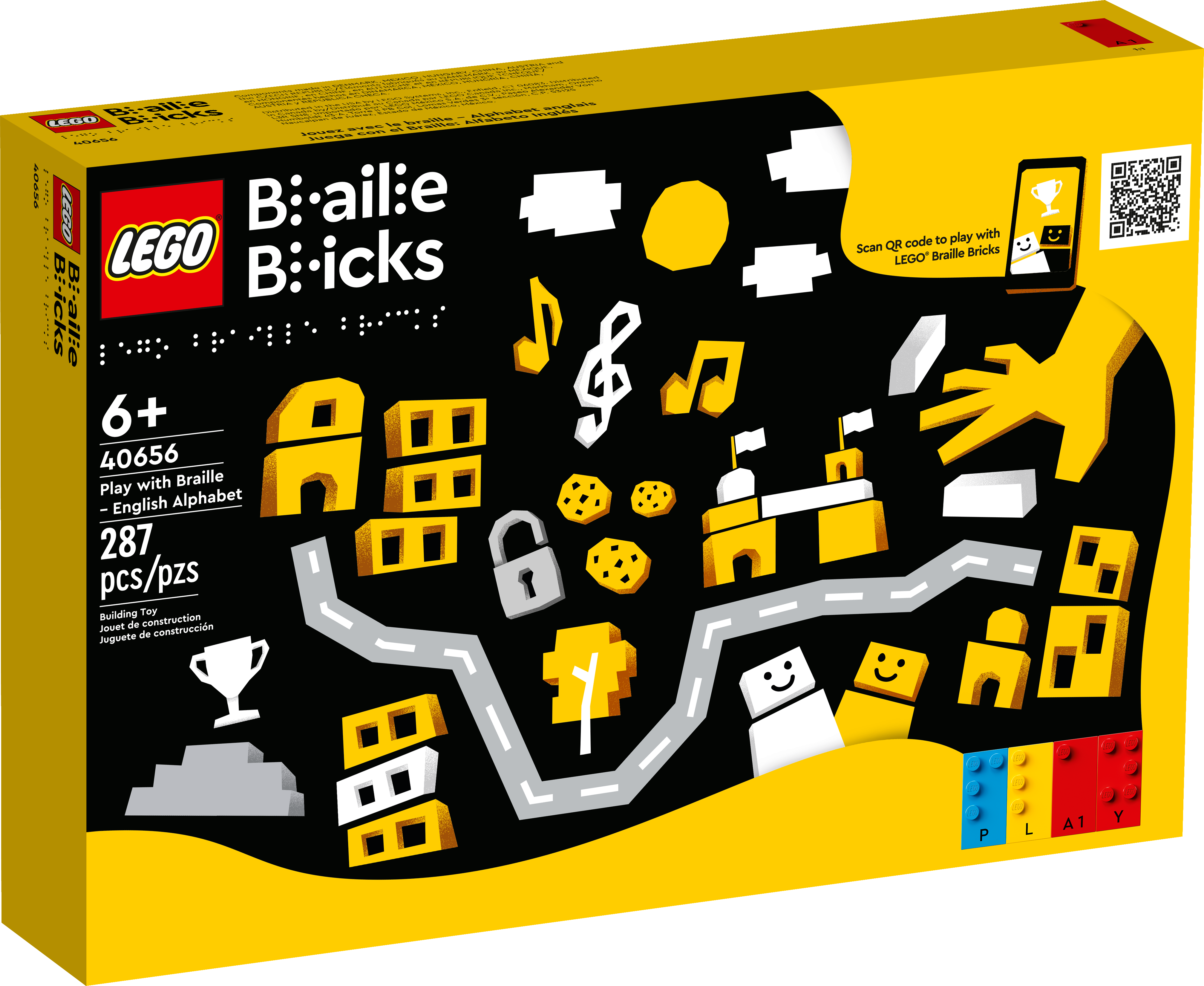 LEGO braille building set English Alphabet 287 Pieces, imported from the UK