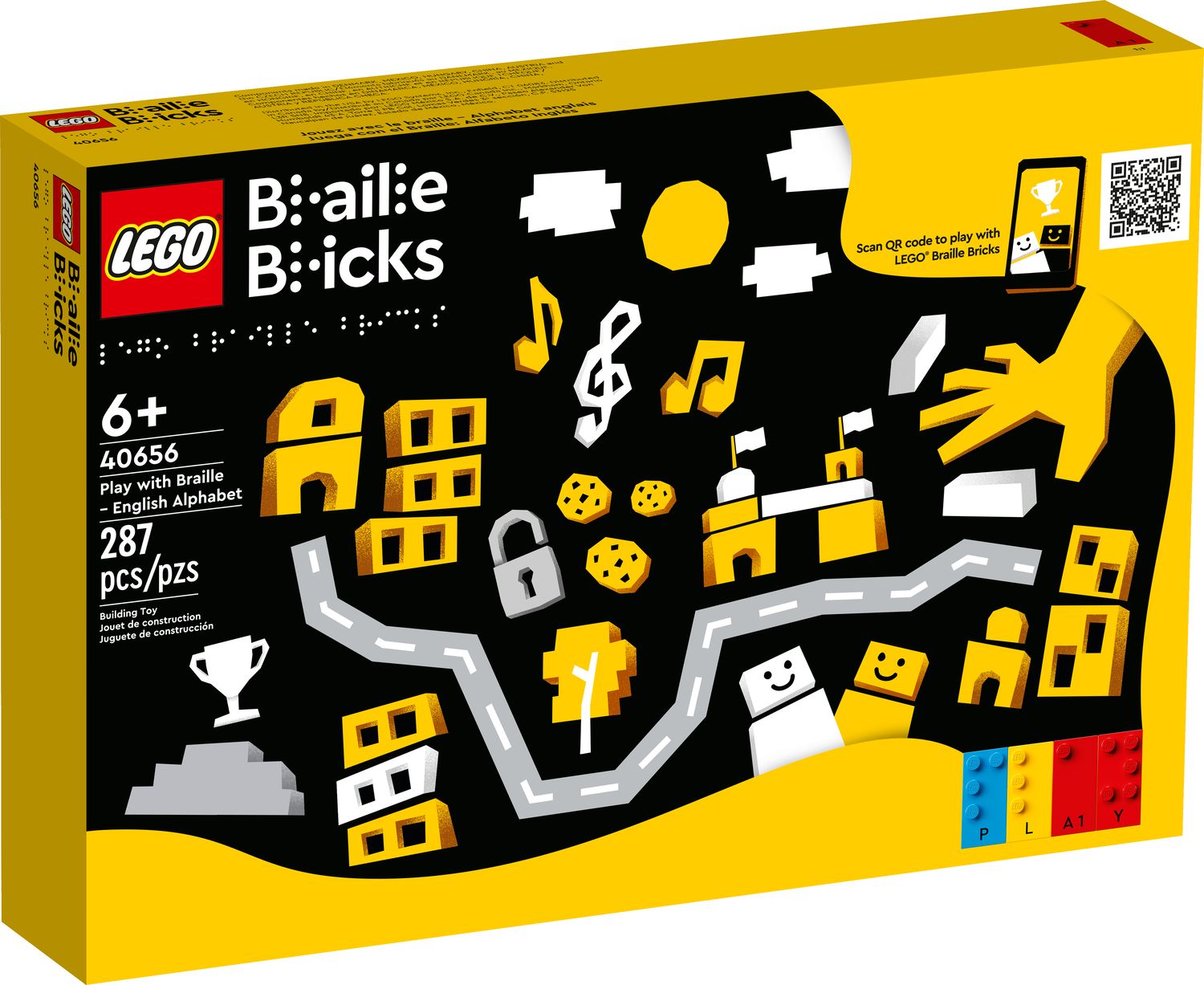 LEGO braille building set English Alphabet 287 Pieces, imported from the UK