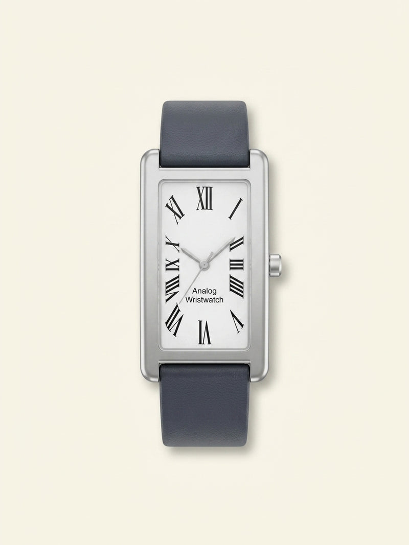 Cartier Tank Americaine large steel and leather watch, UK version