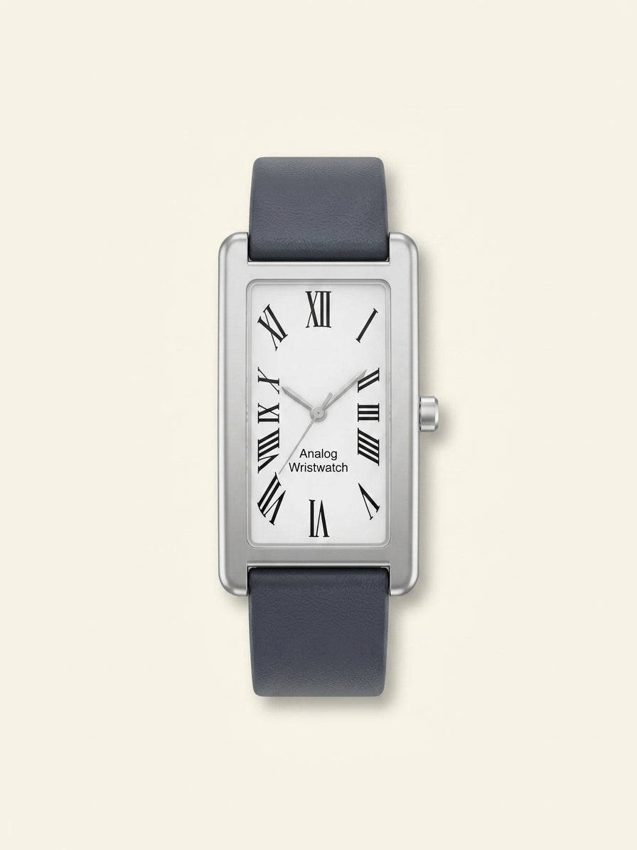 Cartier Tank Americaine large steel and leather watch, UK version
