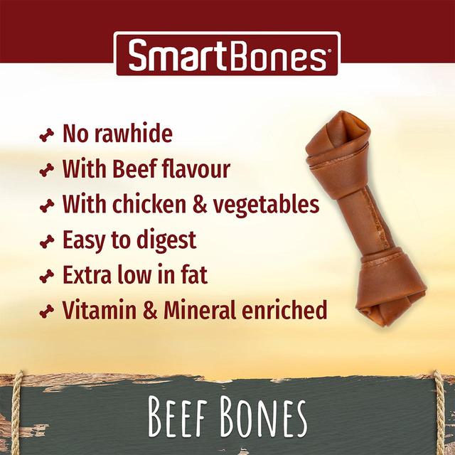 SmartBones 8 Mini Beef Rawhide Free Bones Dog Treats   128g GOODS M&S   