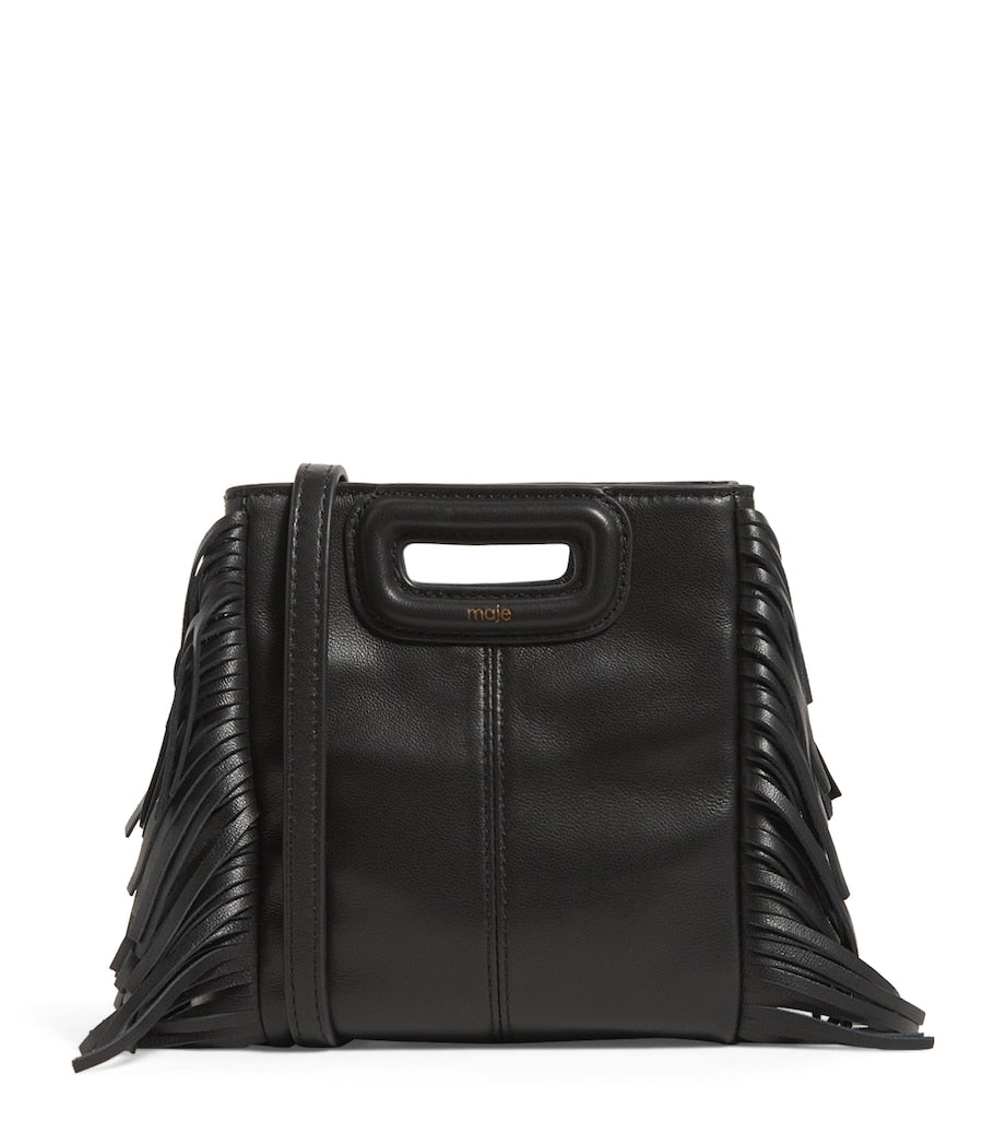 Maje mini leather 'M' top-handle bag (British brand)