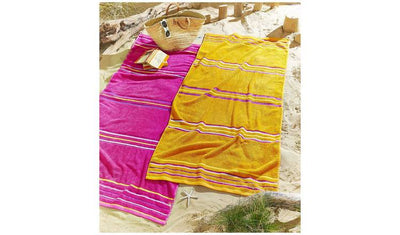 Argos Catherine Lansfield 2 Pack Beach Towel Pink and Yellow 150 x 75cm- Buy online at McGrocer