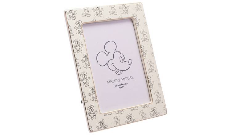 Disney Mickey Minnie ceramic photo frame white 4x6, UK version