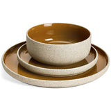 Habitat stoneware dinner set with caramel glaze and raw edge - British product