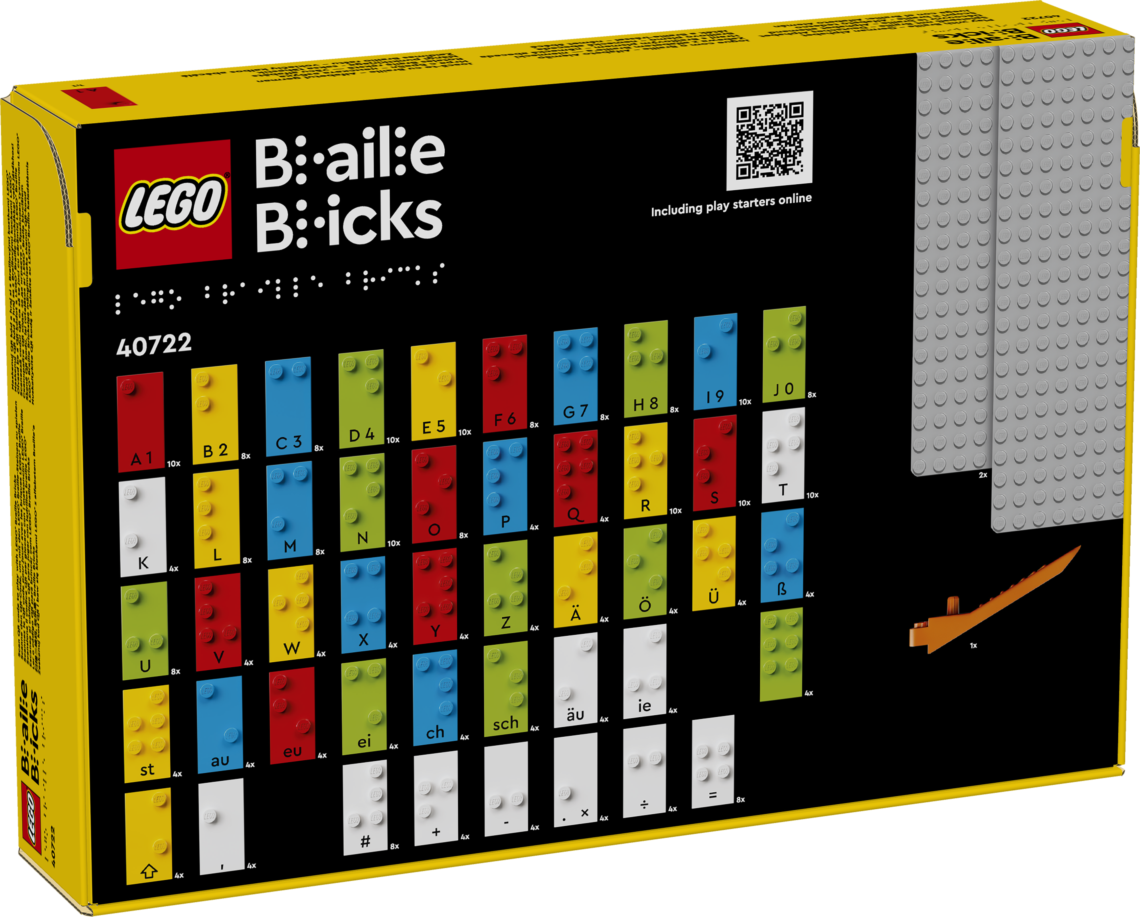 LEGO Play Braille German Alphabet set 287 pieces, imported from the UK