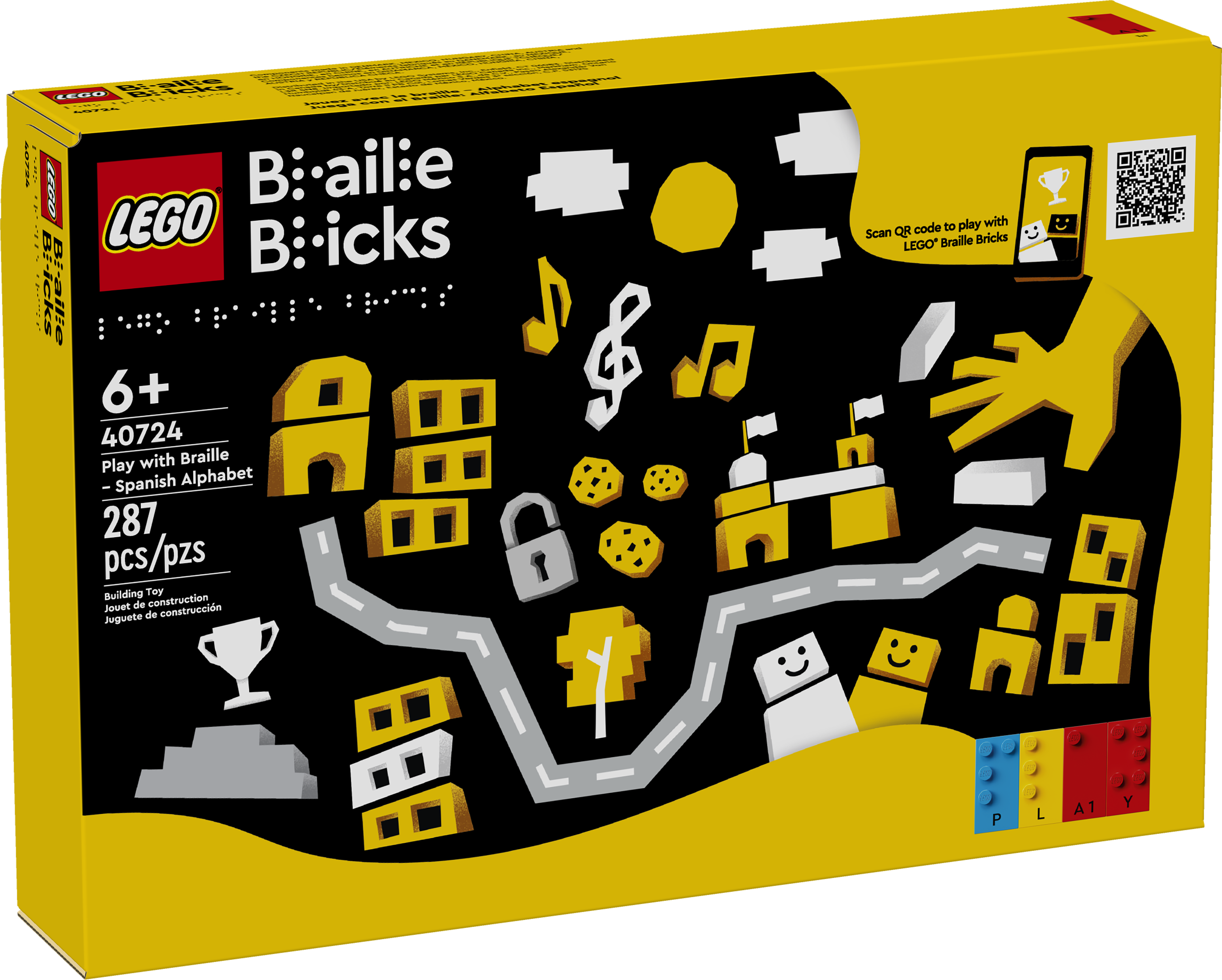 LEGO Spanish Alphabet Braille set 287 pieces, imported from the UK