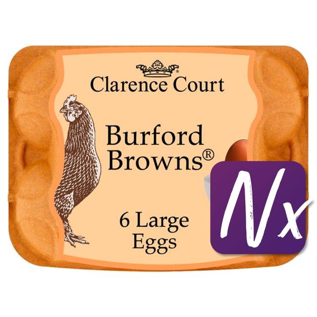 Clarence Court Burford Brown Large Free Range Eggs   6 per pack GOODS M&S   