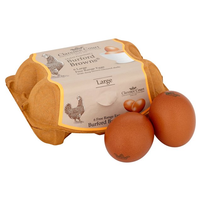 Clarence Court Burford Brown Large Free Range Eggs   6 per pack GOODS M&S   