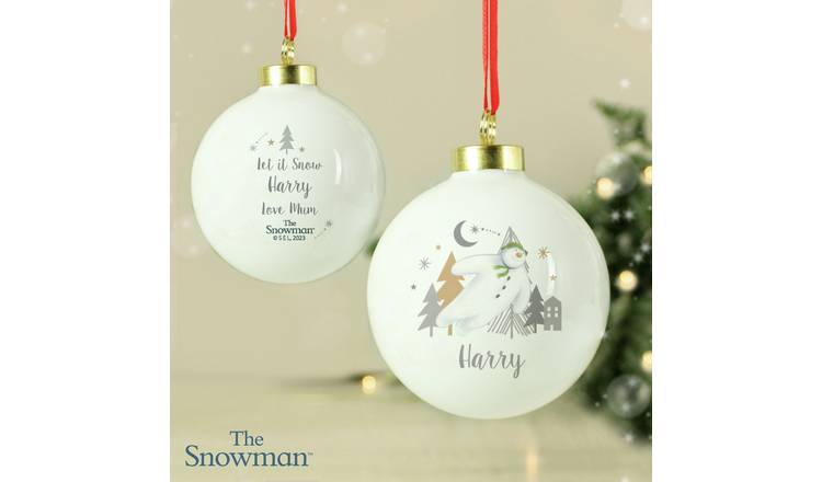 Personalised Message The Snowman Adventure Christmas Bauble