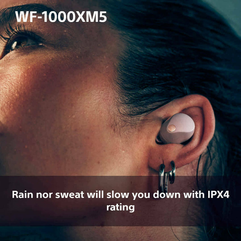 Sony WF1000XM5 true wireless earbuds in pink, imported from the UK