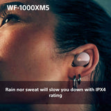 Sony WF1000XM5 true wireless earbuds in pink, imported from the UK