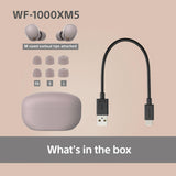 Sony WF1000XM5 true wireless earbuds in pink, imported from the UK