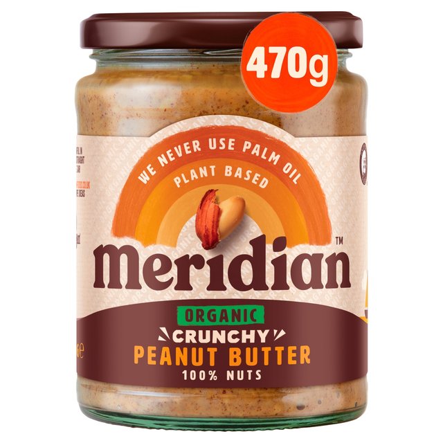 Meridian Organic Crunchy Peanut Butter 100% Nuts   470g