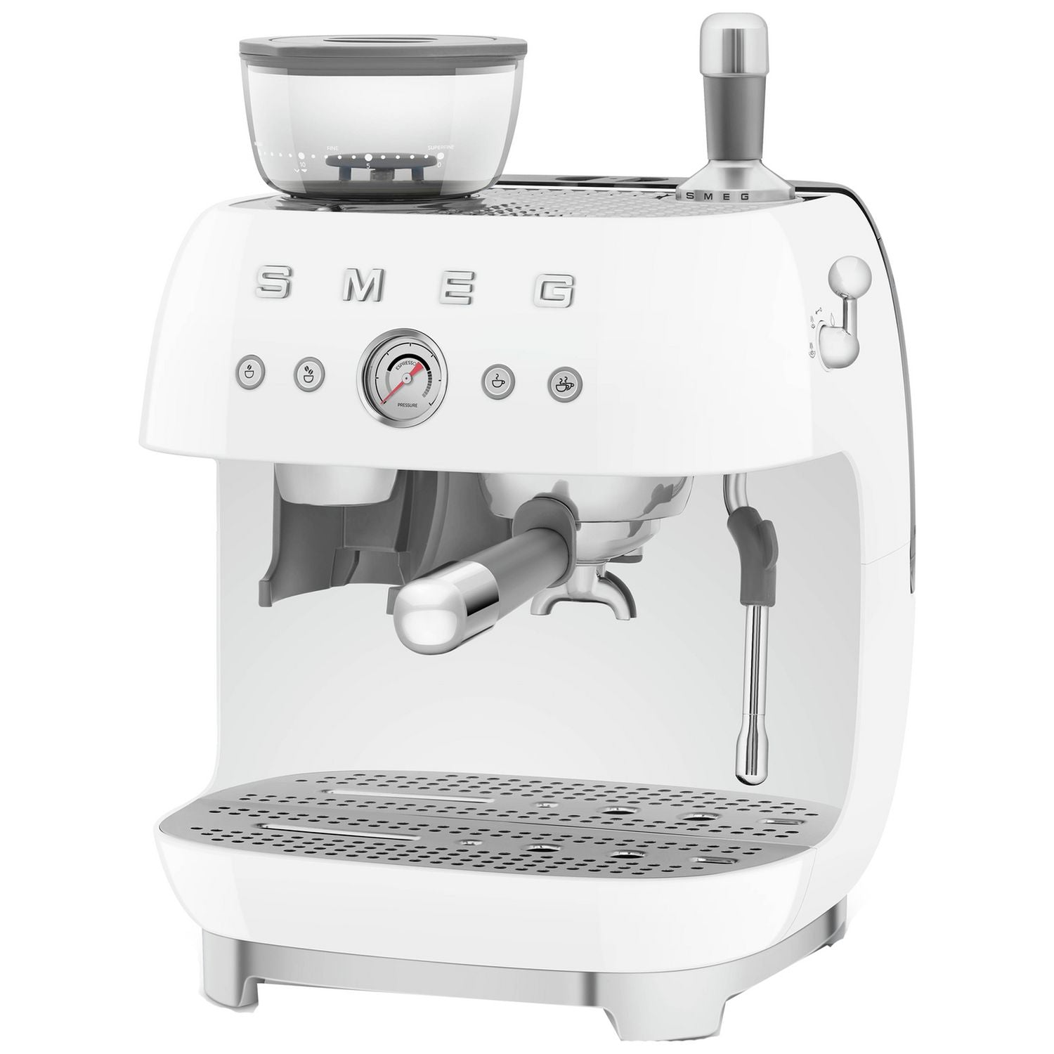 Smeg espresso coffee machine with grinder white, imported from the UK