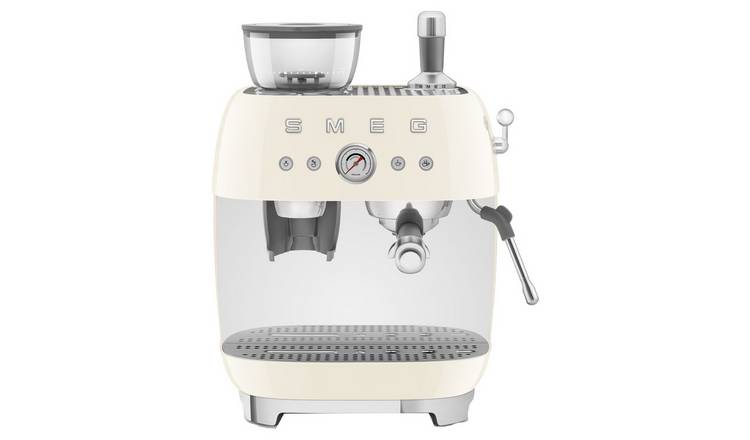 Smeg espresso coffee machine with grinder cream (British brand)