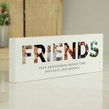 Personalised wooden photo ornament with message, British brand