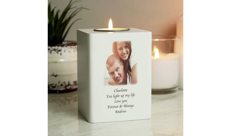 Personalised photo tea light holder 10x7x7cm, UK version
