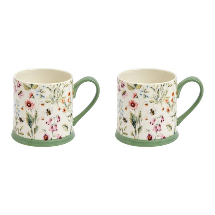 Argos Home floral fine china tankard 2 piece set, UK version