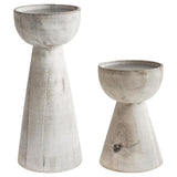 Ivyline white wash candle holders small and large - British product