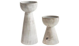 Ivyline white wash candle holders small and large - British product