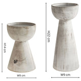 Ivyline white wash candle holders small and large - British product