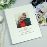 Personalised 50th anniversary photo album with custom photo cover (British brand)