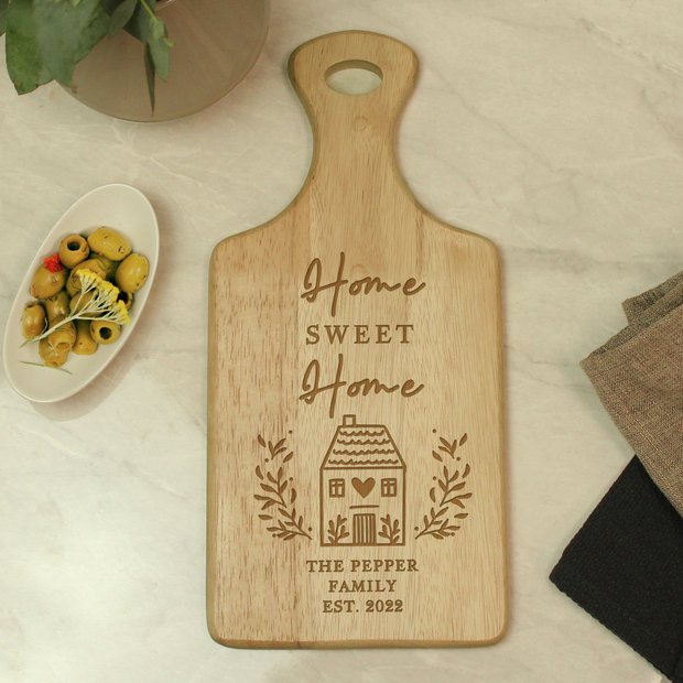 Personalised wooden paddle board hevea wood, UK version