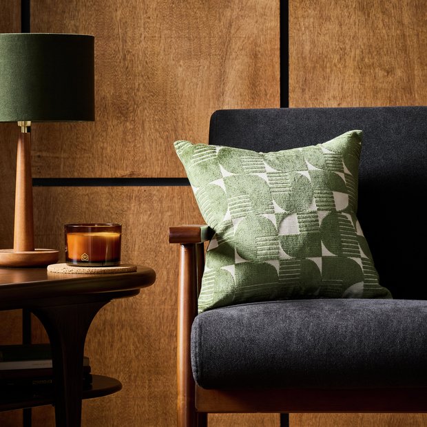 Habitat jacquard cushion green 43x43cm (British brand)