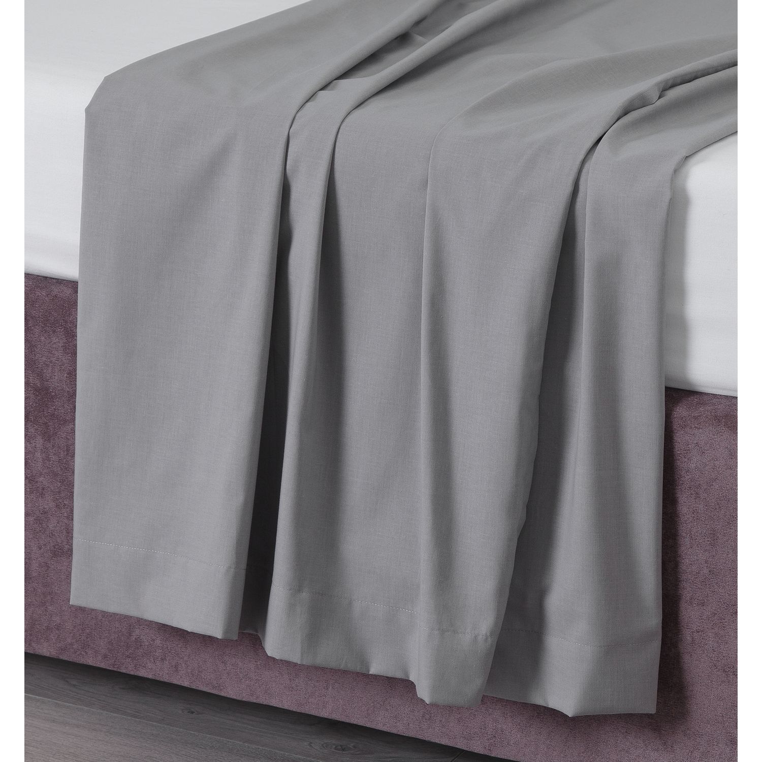 Habitat Easycare Plain Grey Flat Sheet - Kingsize