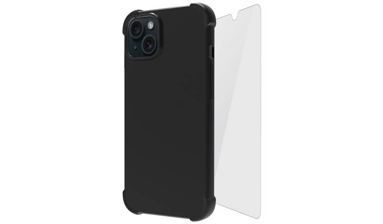 Skech iPhone 15 Plus phone case and screen protector black - British product