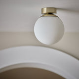 Habitat opal glass brass flush ceiling light (British brand)
