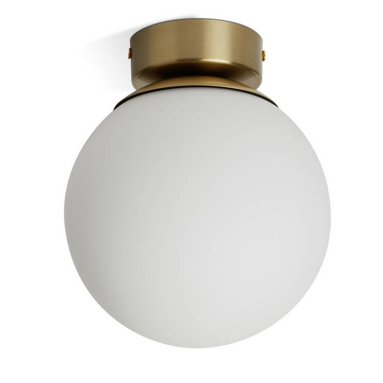Habitat opal glass brass flush ceiling light (British brand)