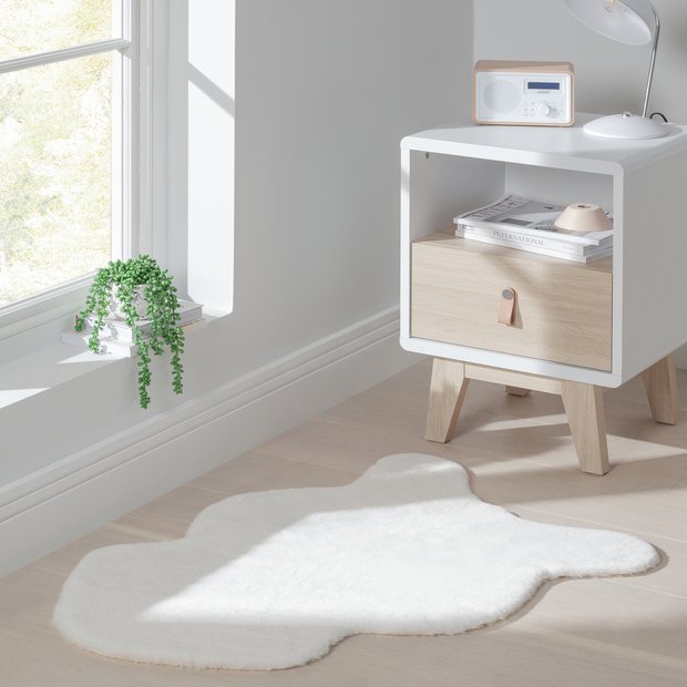 Habitat supersoft faux fur rug cream 60x90cm, UK version