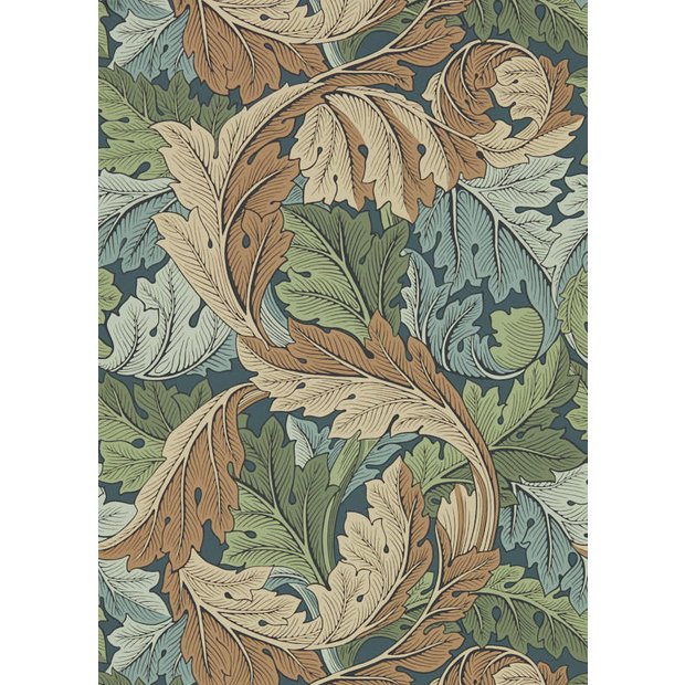 Morris & Co Acanthus Leaves blue floral wallpaper British brand