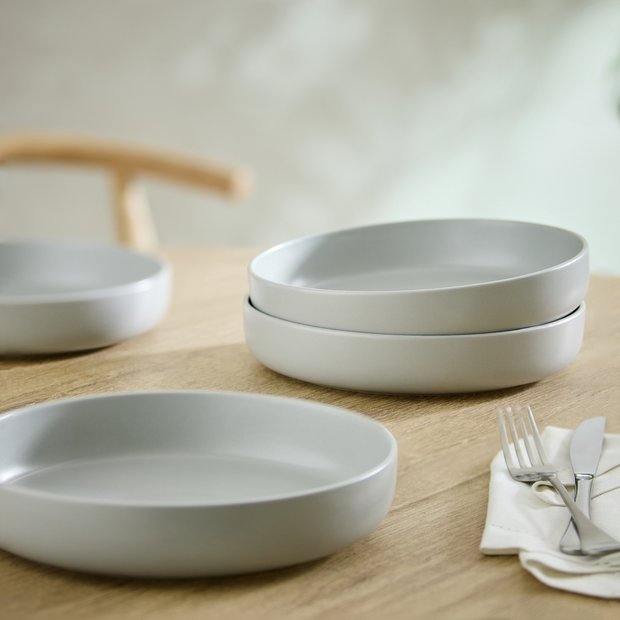 Habitat stoneware blates matte grey 4 piece, UK version