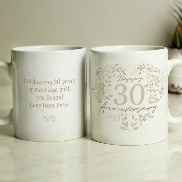 Personalised 30th anniversary ceramic mug 312ml - British product