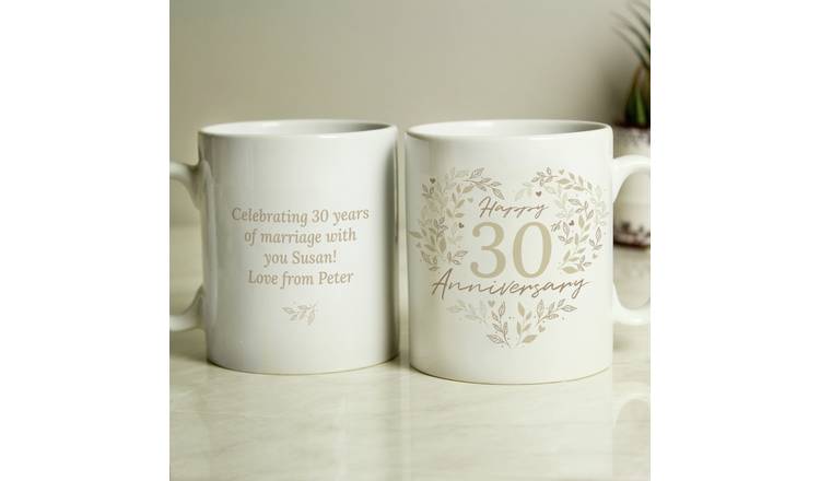 Personalised 30th anniversary ceramic mug 312ml - British product