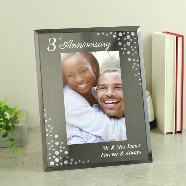 Personalised anniversary photo frame 6x4, UK version