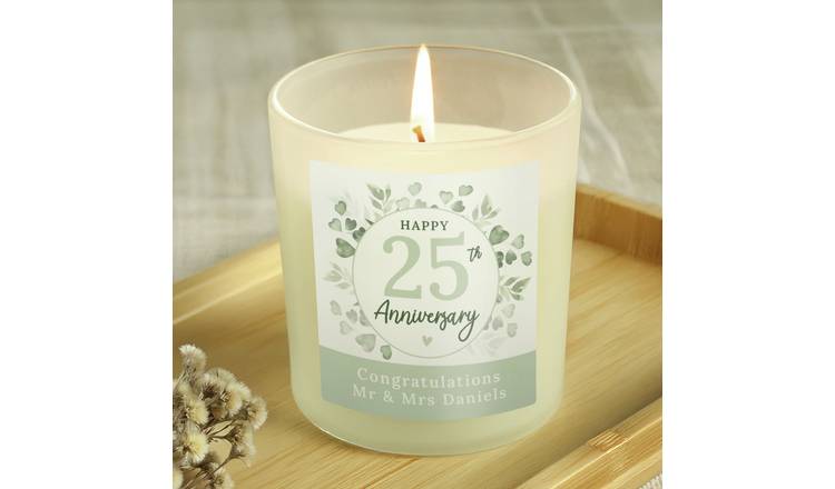 personalised vanilla anniversary candle imported from the UK