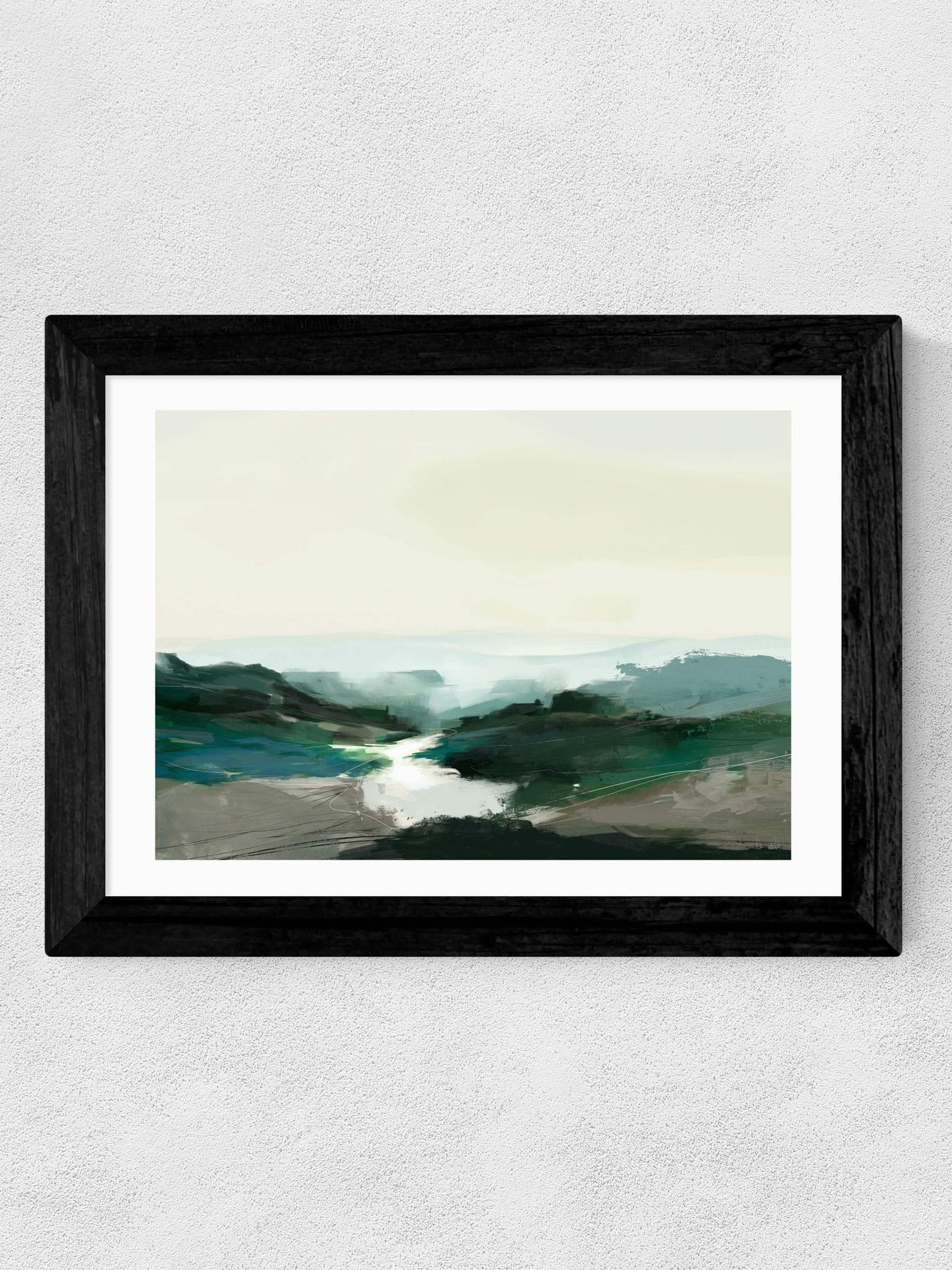 East End Prints Black Highland View art print - British product