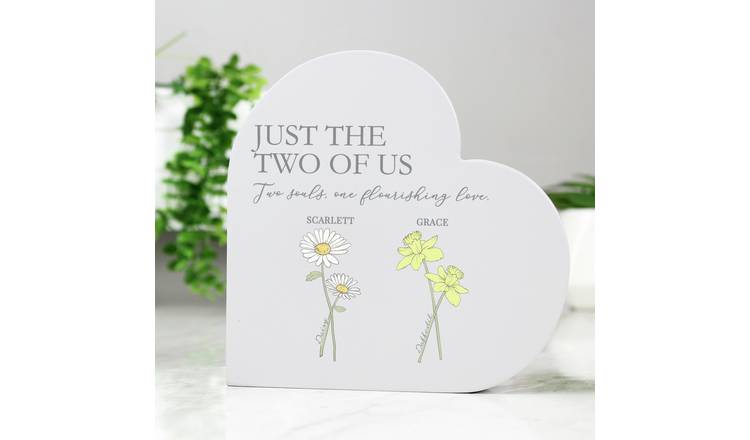 Personalised Message Flower Of The Month Heart Ornament GOODS Argos