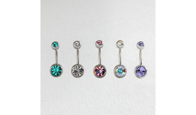 Argos Revere Surgical Steel Crystal Belly Bars Set of 5- Buy online at McGrocer