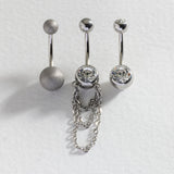 Revere surgical steel belly bars set of 3, imported from the UK