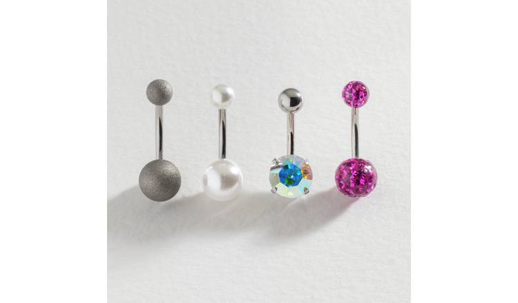 Revere surgical steel belly bar set of 4, UK version