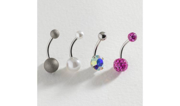 Revere surgical steel belly bar set of 4, UK version