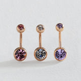 Revere rose gold belly bar set of 3, UK version