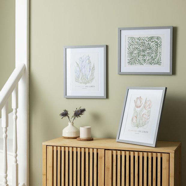 Habitat grey wooden picture frame set 3 pack - British product