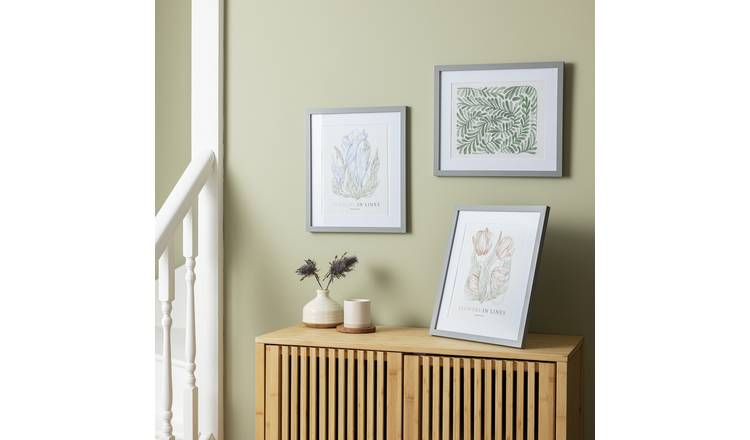 Habitat grey wooden picture frame set 3 pack - British product